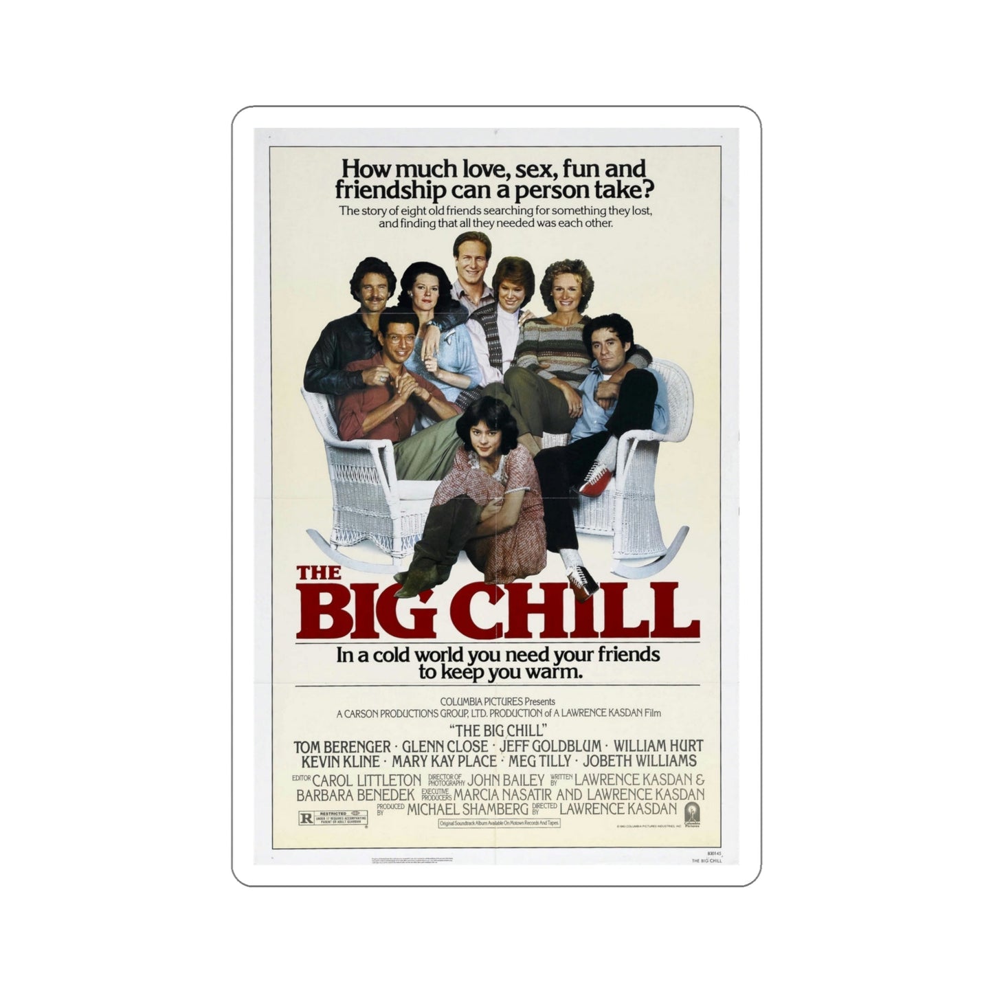 The Big Chill 1983 Movie Poster STICKER Vinyl Die-Cut Decal-5 Inch-The Sticker Space