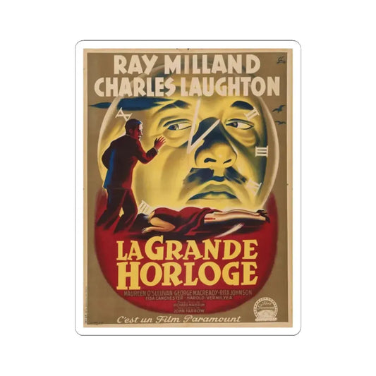 THE BIG CLOCK 1948 Movie Poster - STICKER Vinyl Kiss-Cut Decal 2 Inch White - The Sticker Space