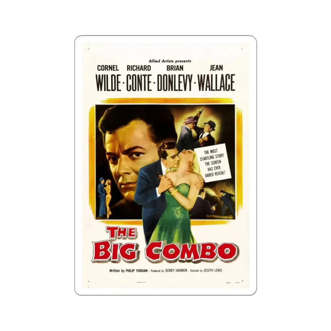 The Big Combo 1955 Movie Poster - STICKER Vinyl Kiss-Cut Decal 4 Inch White - The Sticker Space