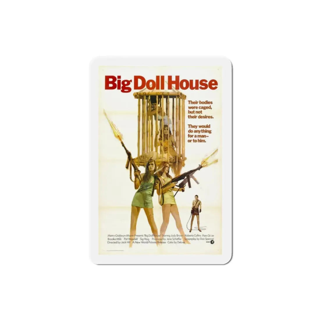 The Big Doll House 1971 Movie Poster Refrigerator Magnet 2 Inch - The Sticker Space