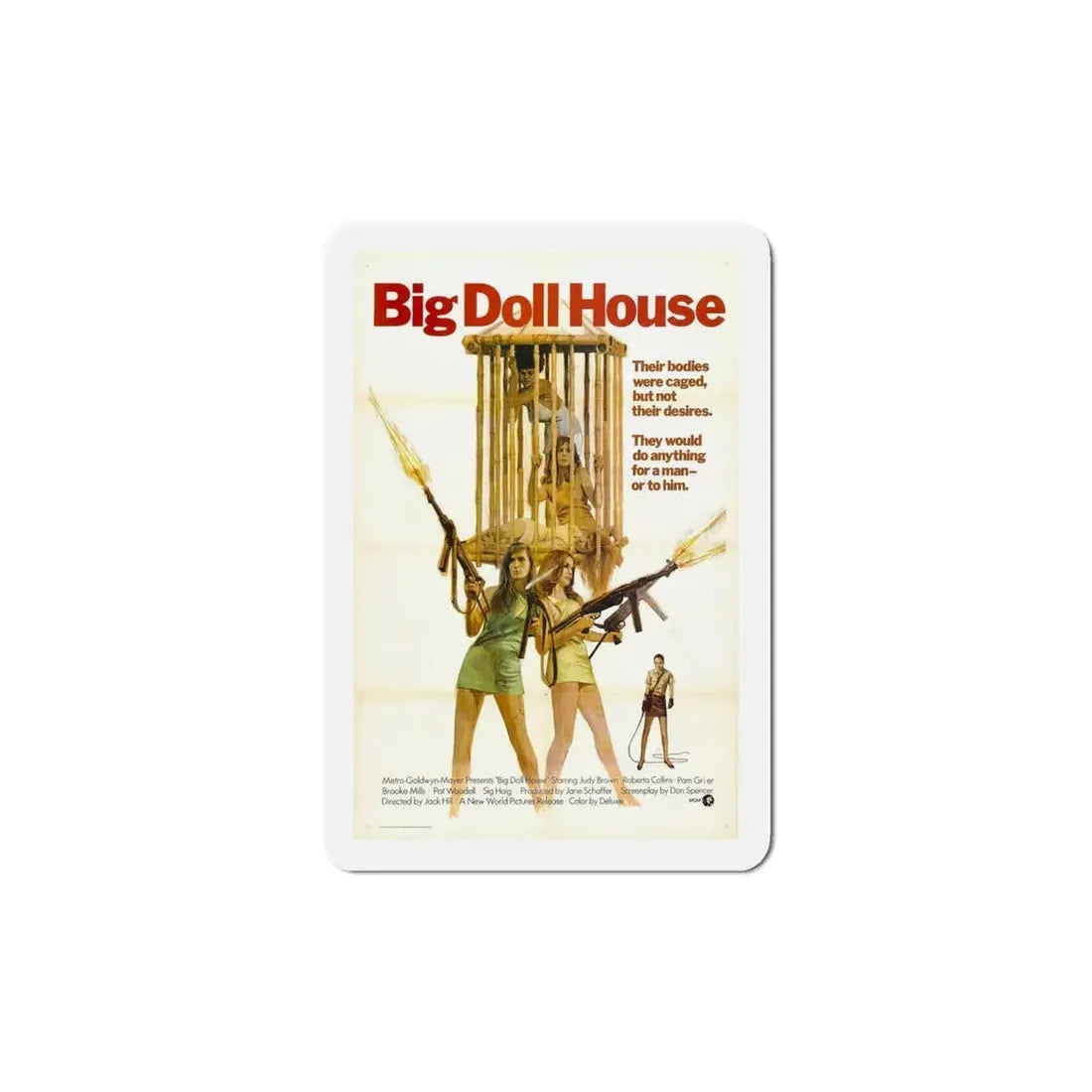The Big Doll House 1971 Movie Poster Refrigerator Magnet 5 Inch - The Sticker Space