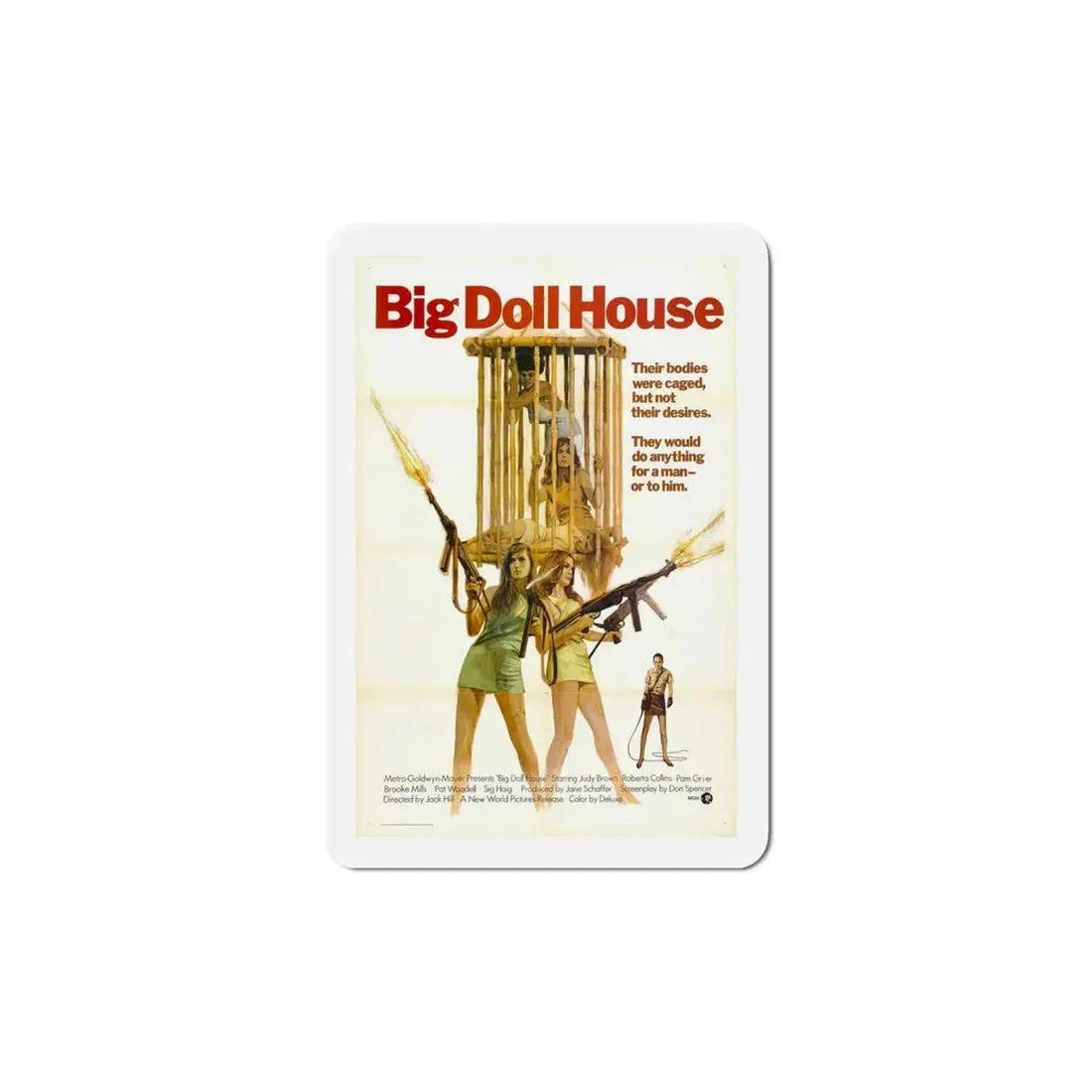 The Big Doll House 1971 Movie Poster Refrigerator Magnet 6 Inch - The Sticker Space