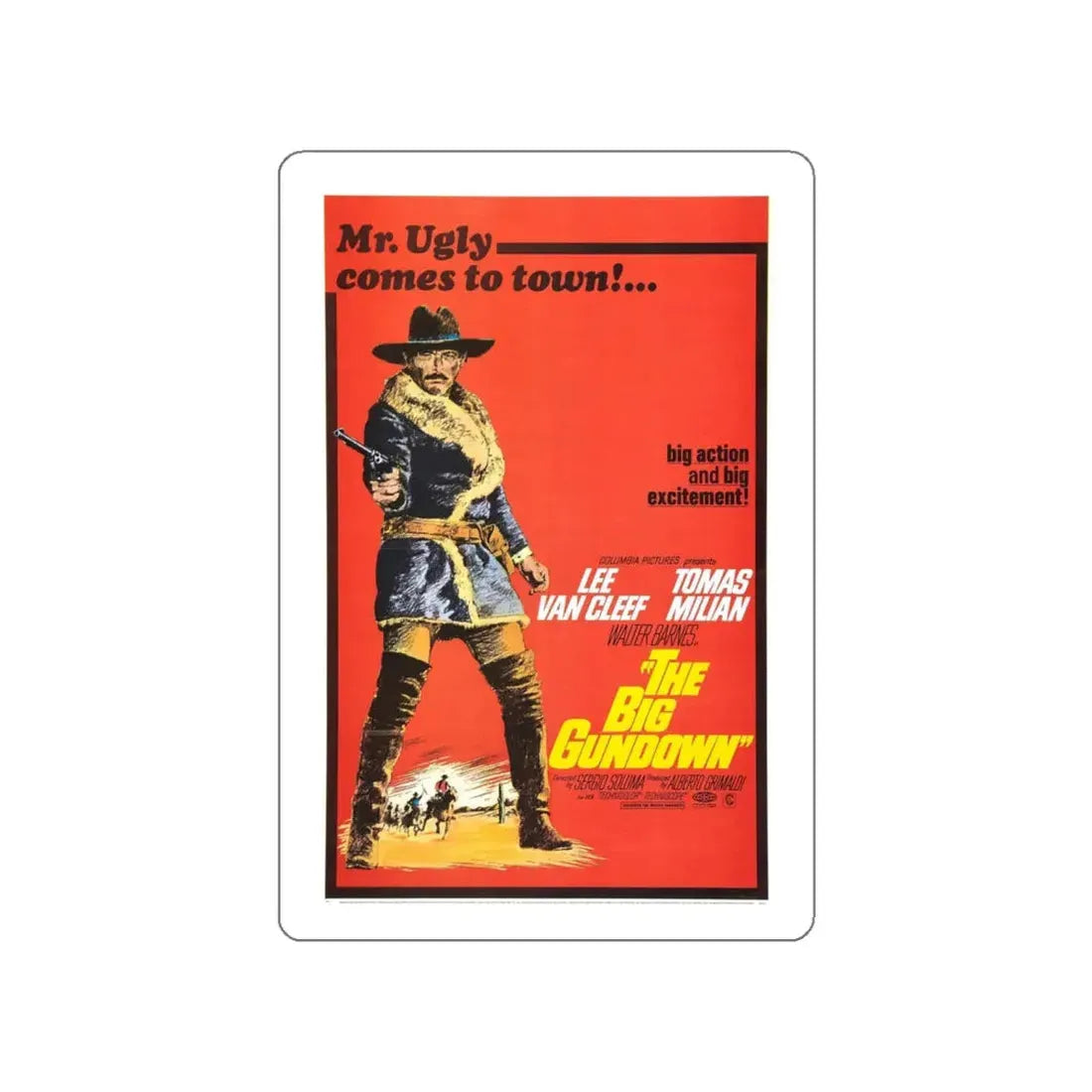 THE BIG GUNDOWN 1966 Movie Poster STICKER Vinyl Die-Cut Decal 6 Inch - The Sticker Space