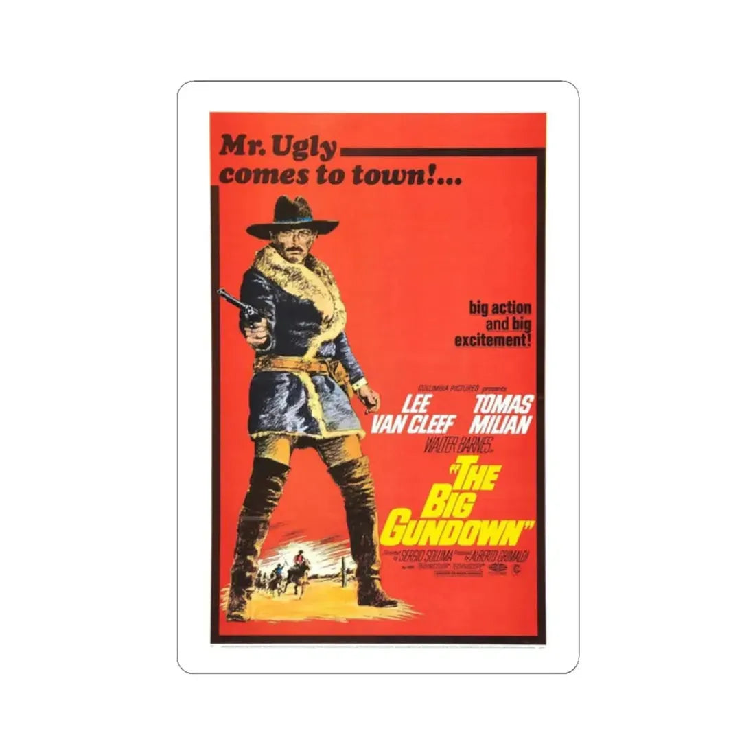 THE BIG GUNDOWN 1966 Movie Poster - STICKER Vinyl Kiss-Cut Decal 2 Inch White - The Sticker Space