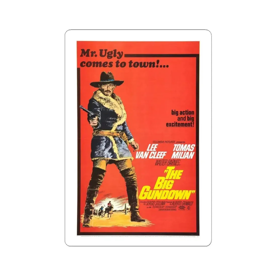 THE BIG GUNDOWN 1966 Movie Poster - STICKER Vinyl Kiss-Cut Decal 3 Inch White - The Sticker Space