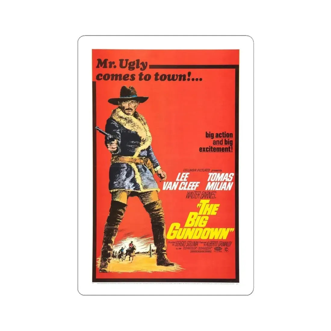 THE BIG GUNDOWN 1966 Movie Poster - STICKER Vinyl Kiss-Cut Decal 4 Inch White - The Sticker Space