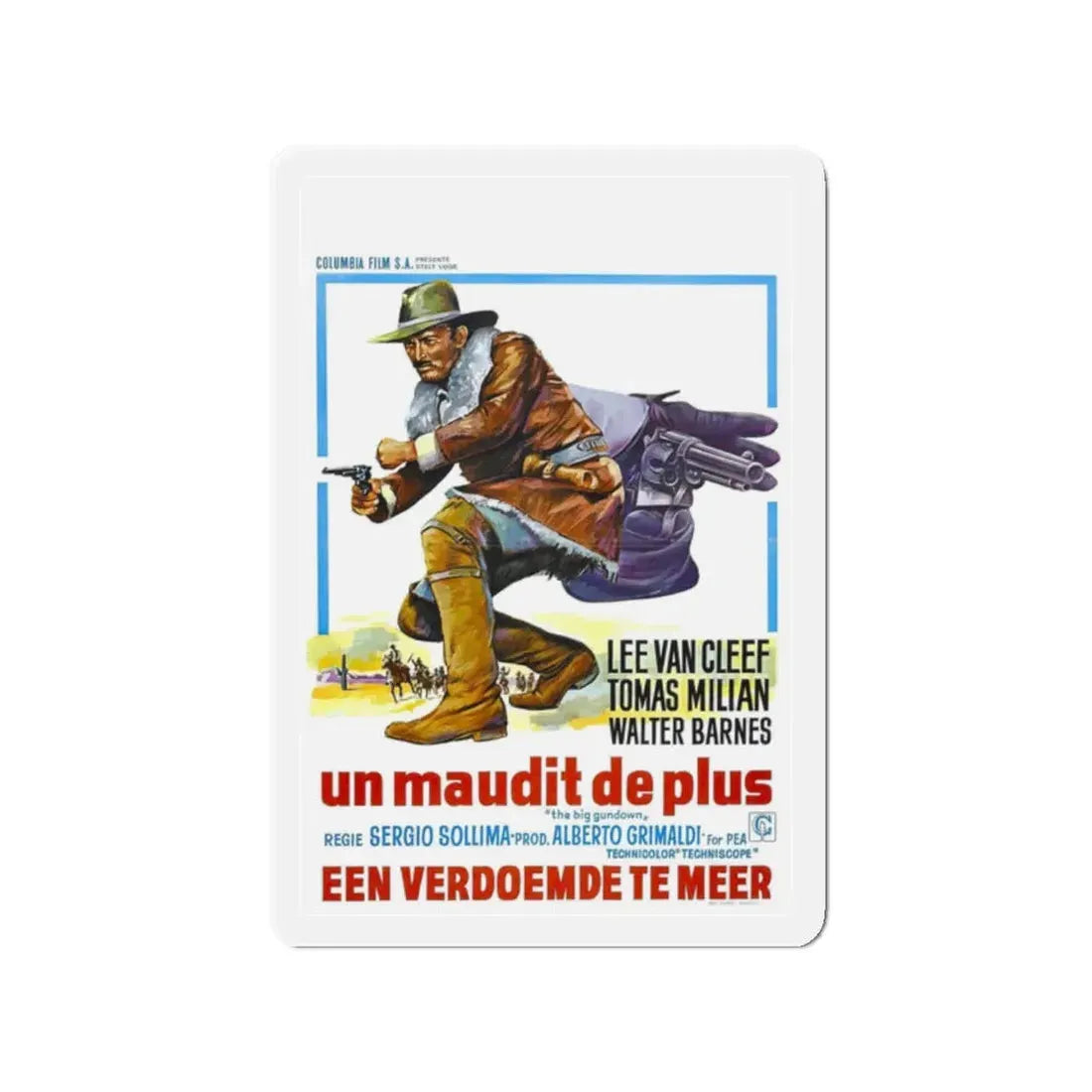THE BIG GUNDOWN (BELGIAN) 1966 Movie Poster - Refrigerator Magnet 2 Inch Die-Cut - The Sticker Space