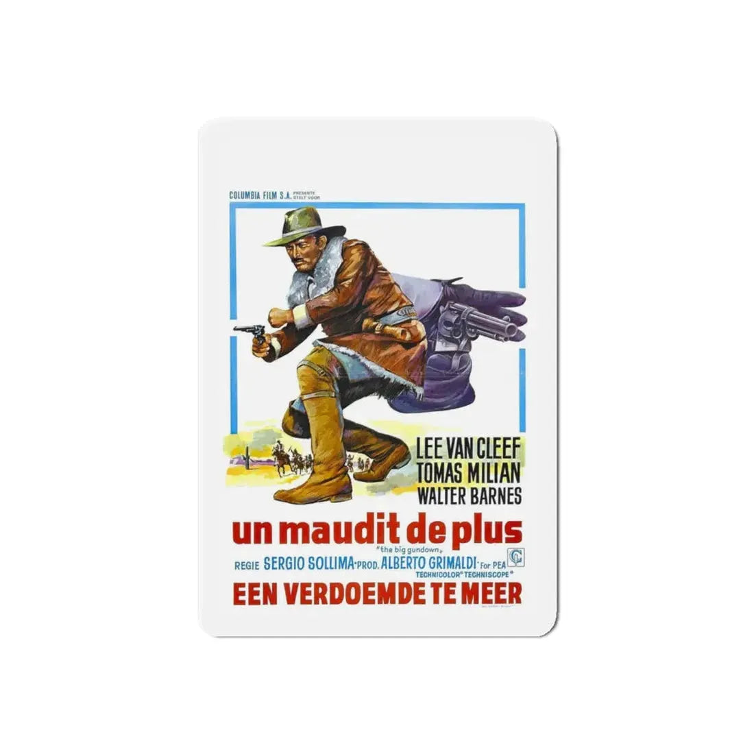 THE BIG GUNDOWN (BELGIAN) 1966 Movie Poster - Refrigerator Magnet 4 Inch Die-Cut - The Sticker Space