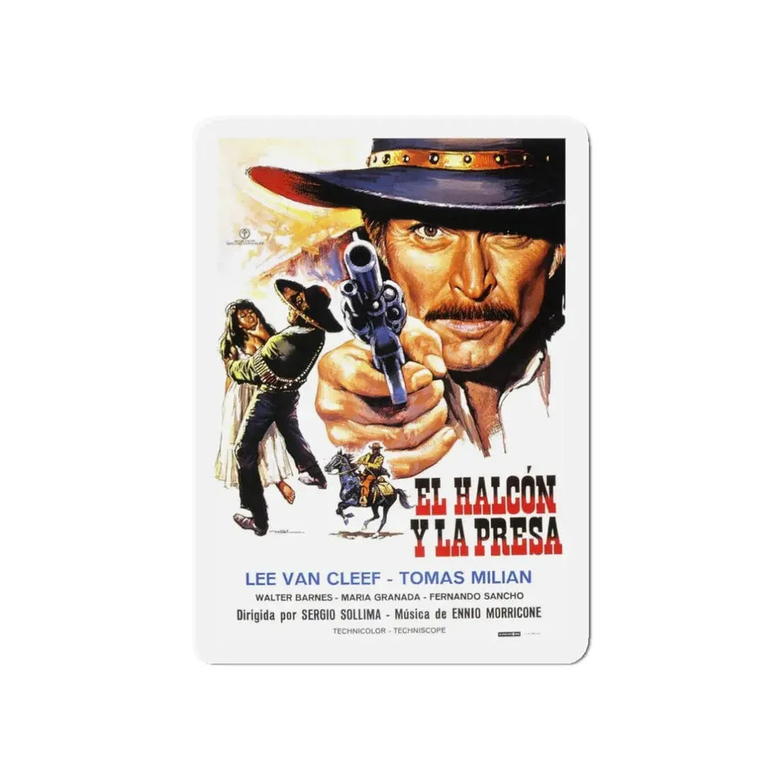 THE BIG GUNDOWN (SPANISH) 1966 Movie Poster - Refrigerator Magnet 3 Inch Die-Cut - The Sticker Space