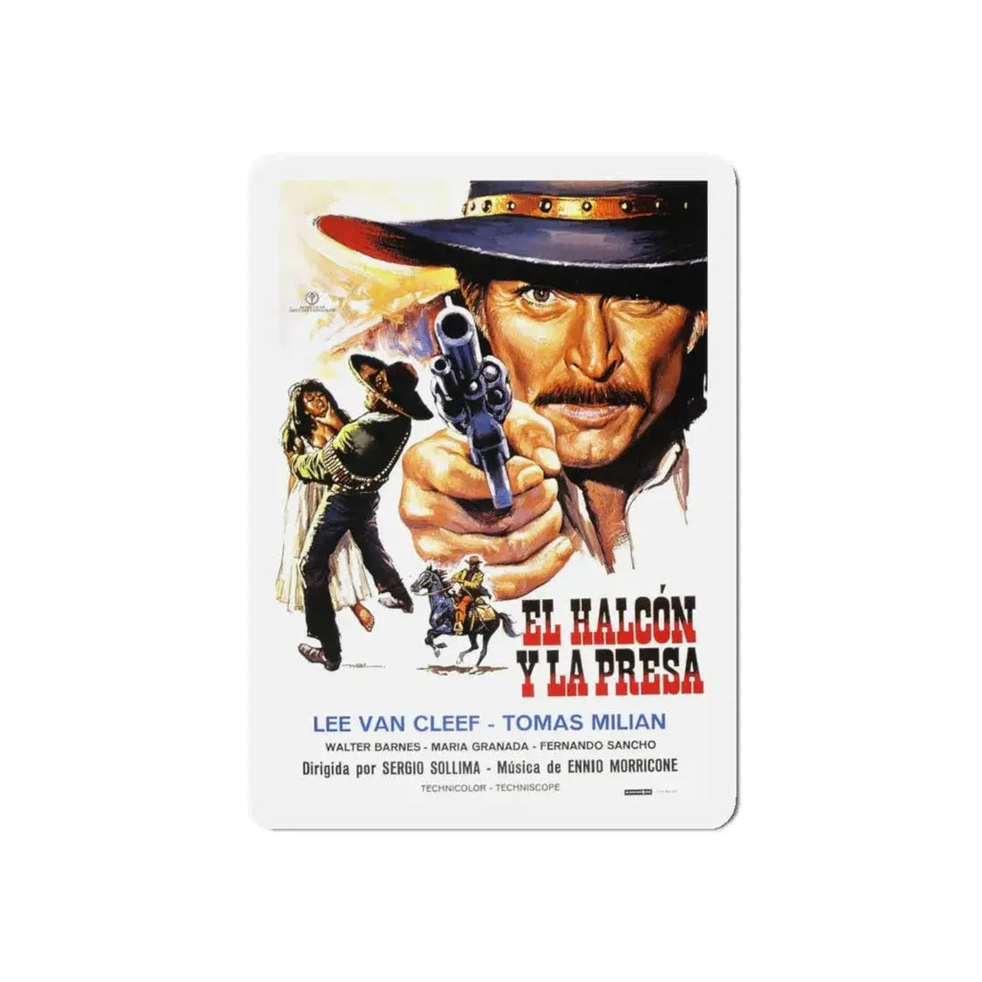 THE BIG GUNDOWN (SPANISH) 1966 Movie Poster - Refrigerator Magnet 4 Inch Die-Cut - The Sticker Space