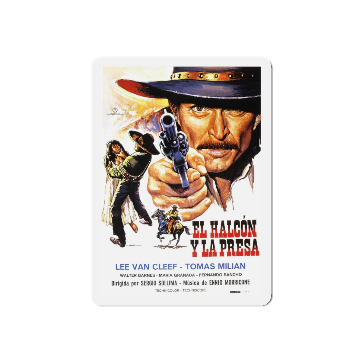 THE BIG GUNDOWN (SPANISH) 1966 Movie Poster - Refrigerator Magnet-4" x 4"-The Sticker Space