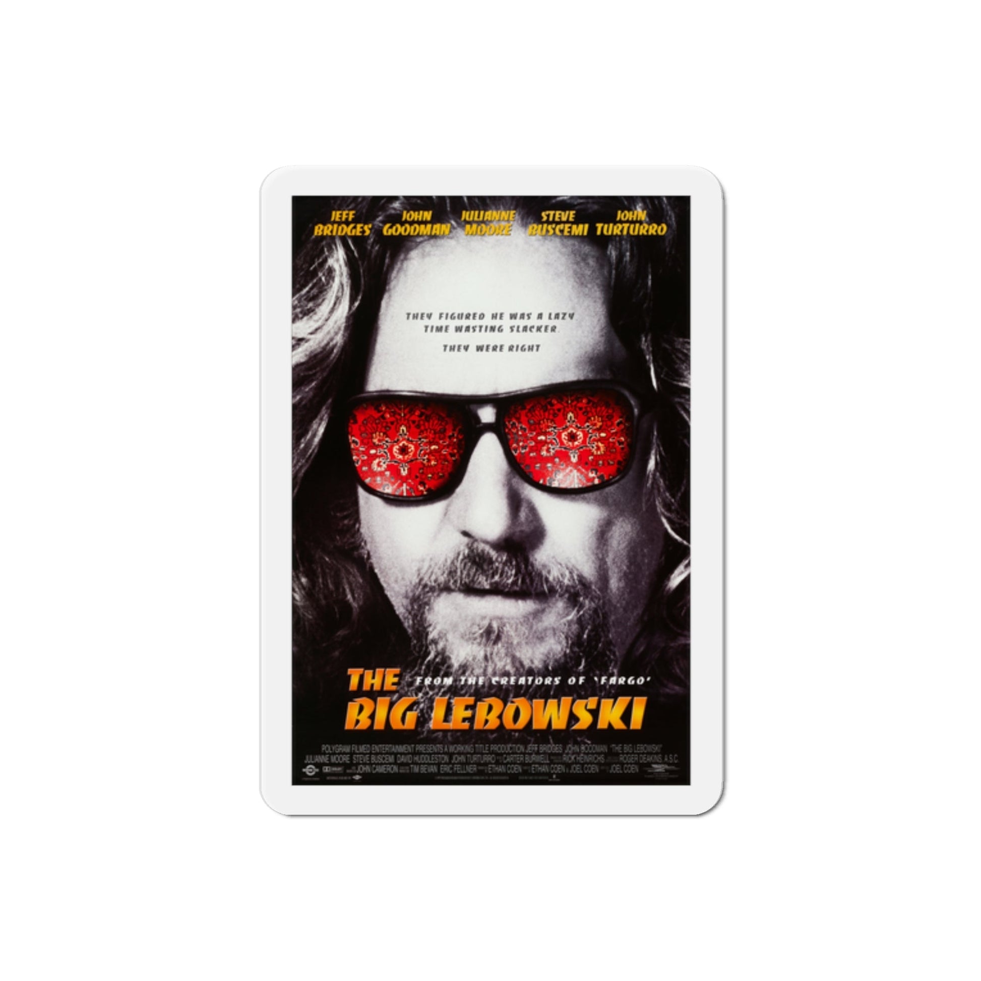 The Big Lebowski 1998 2 Movie Poster Die-Cut Magnet-2" x 2"-The Sticker Space