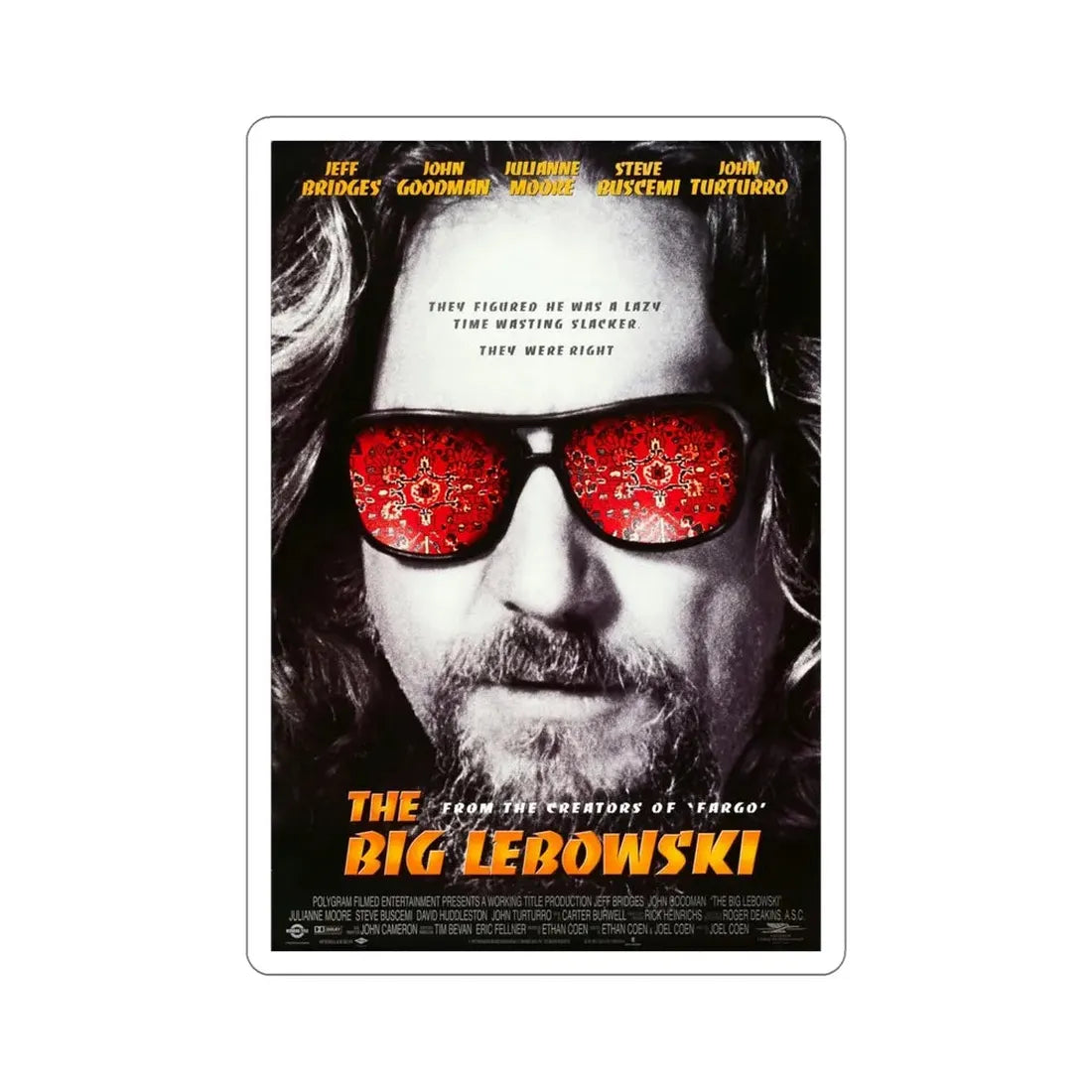 The Big Lebowski 1998 2 Movie Poster STICKER Vinyl Die-Cut Decal 5 Inch - The Sticker Space
