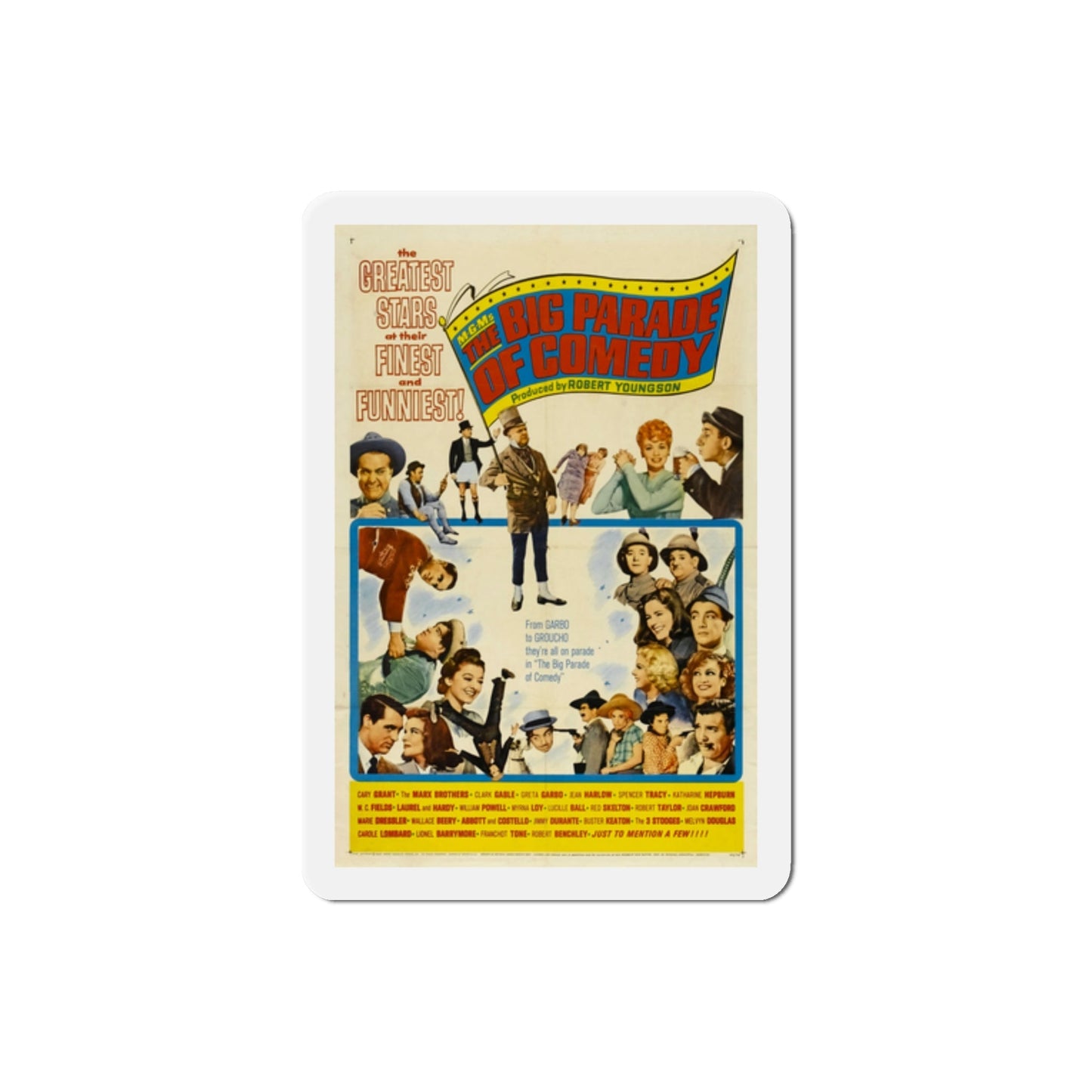 The Big Parade of Comedy 1964 Movie Poster Die-Cut Magnet-2 Inch-The Sticker Space