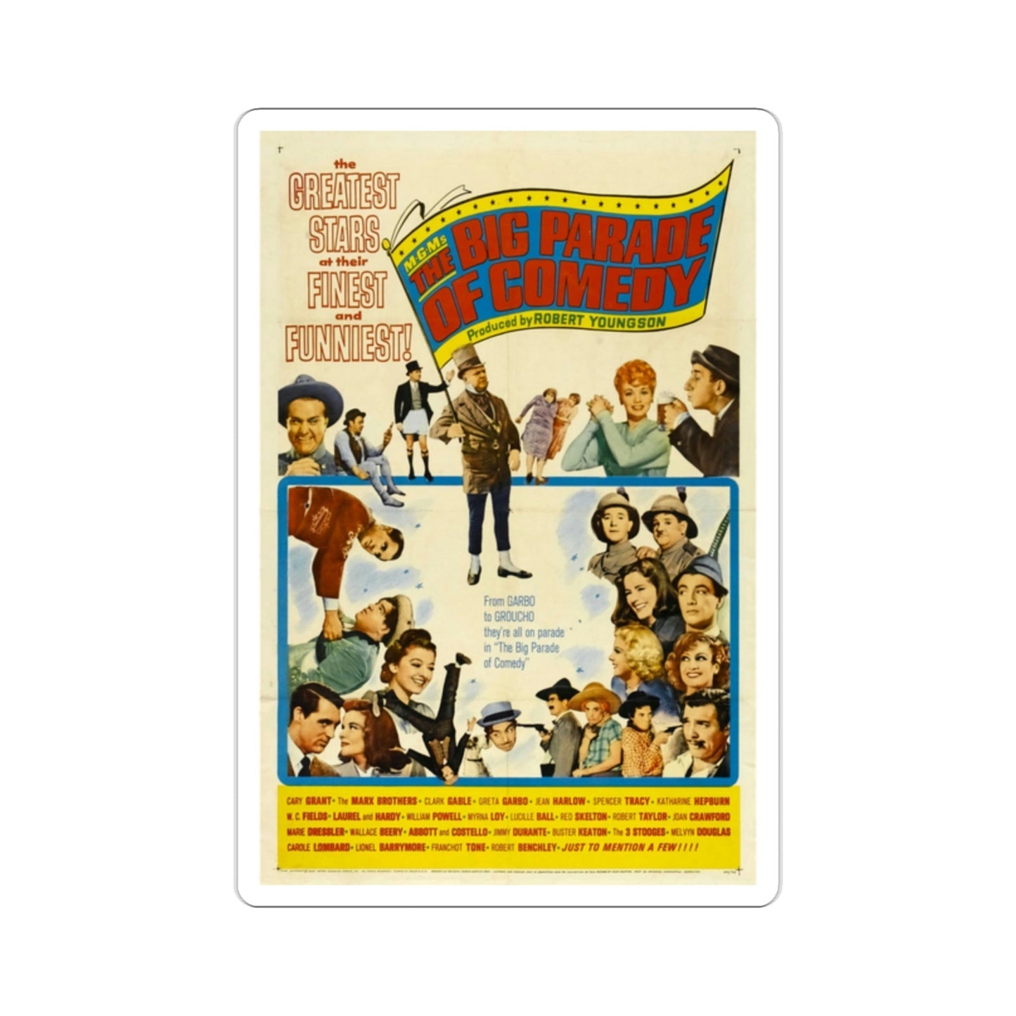 The Big Parade of Comedy 1964 Movie Poster STICKER Vinyl Die-Cut Decal-2 Inch-The Sticker Space