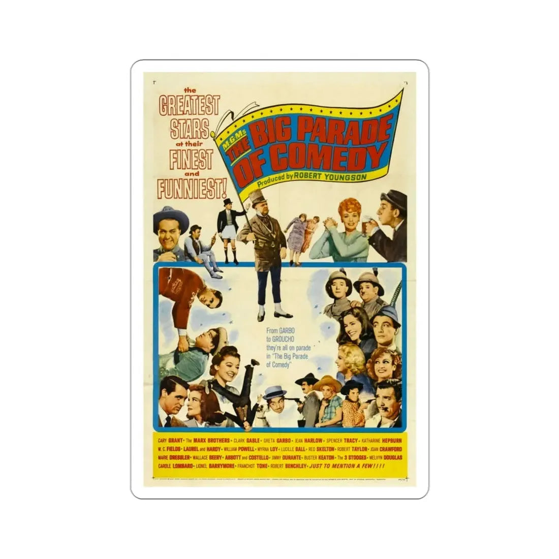 The Big Parade of Comedy 1964 Movie Poster STICKER Vinyl Die-Cut Decal 3 Inch - The Sticker Space