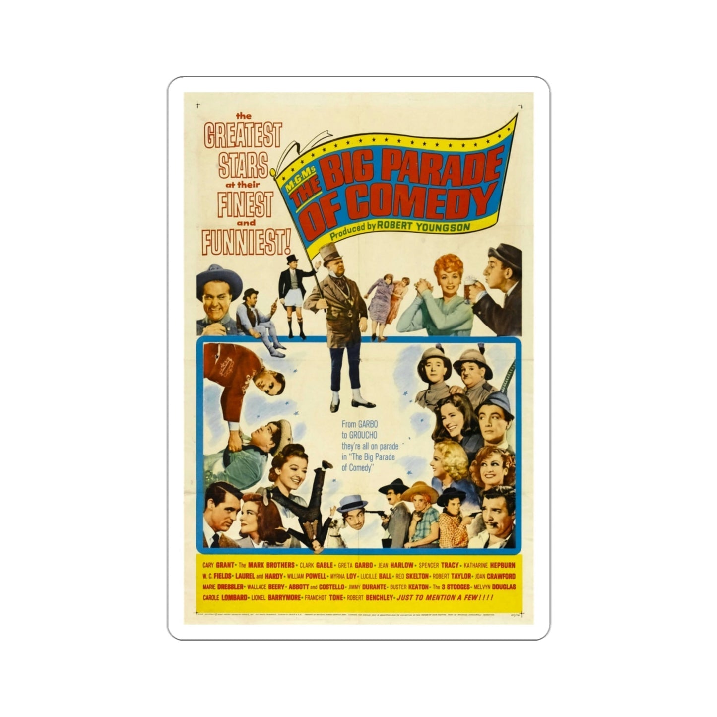 The Big Parade of Comedy 1964 Movie Poster STICKER Vinyl Die-Cut Decal-3 Inch-The Sticker Space