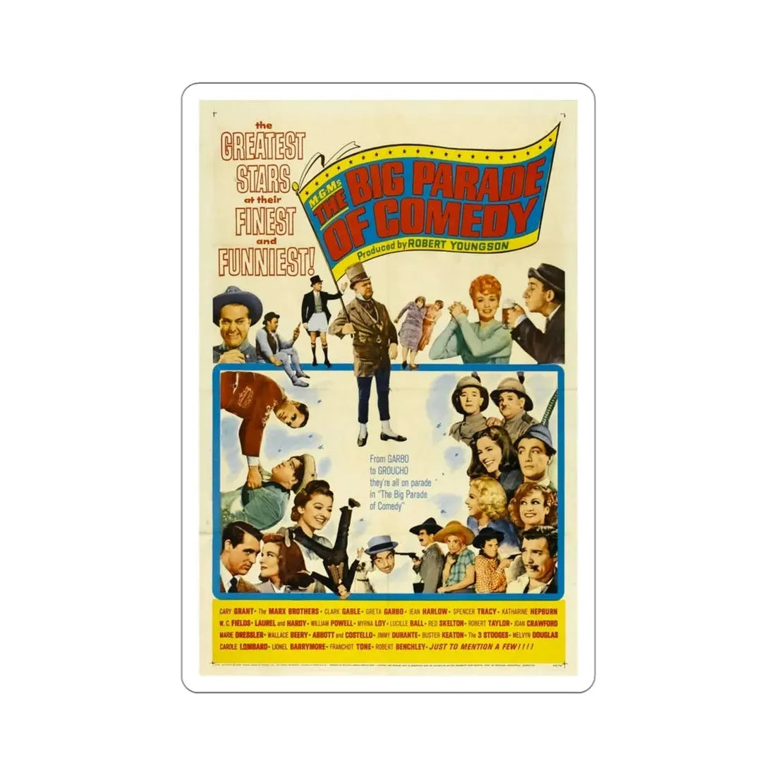 The Big Parade of Comedy 1964 Movie Poster STICKER Vinyl Die-Cut Decal 4 Inch - The Sticker Space