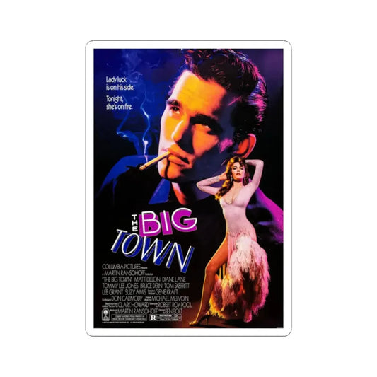 The Big Town 1987 Movie Poster - STICKER Vinyl Kiss-Cut Decal 2 Inch White - The Sticker Space