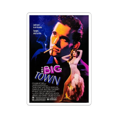The Big Town 1987 Movie Poster - STICKER Vinyl Kiss-Cut Decal 4 Inch White - The Sticker Space