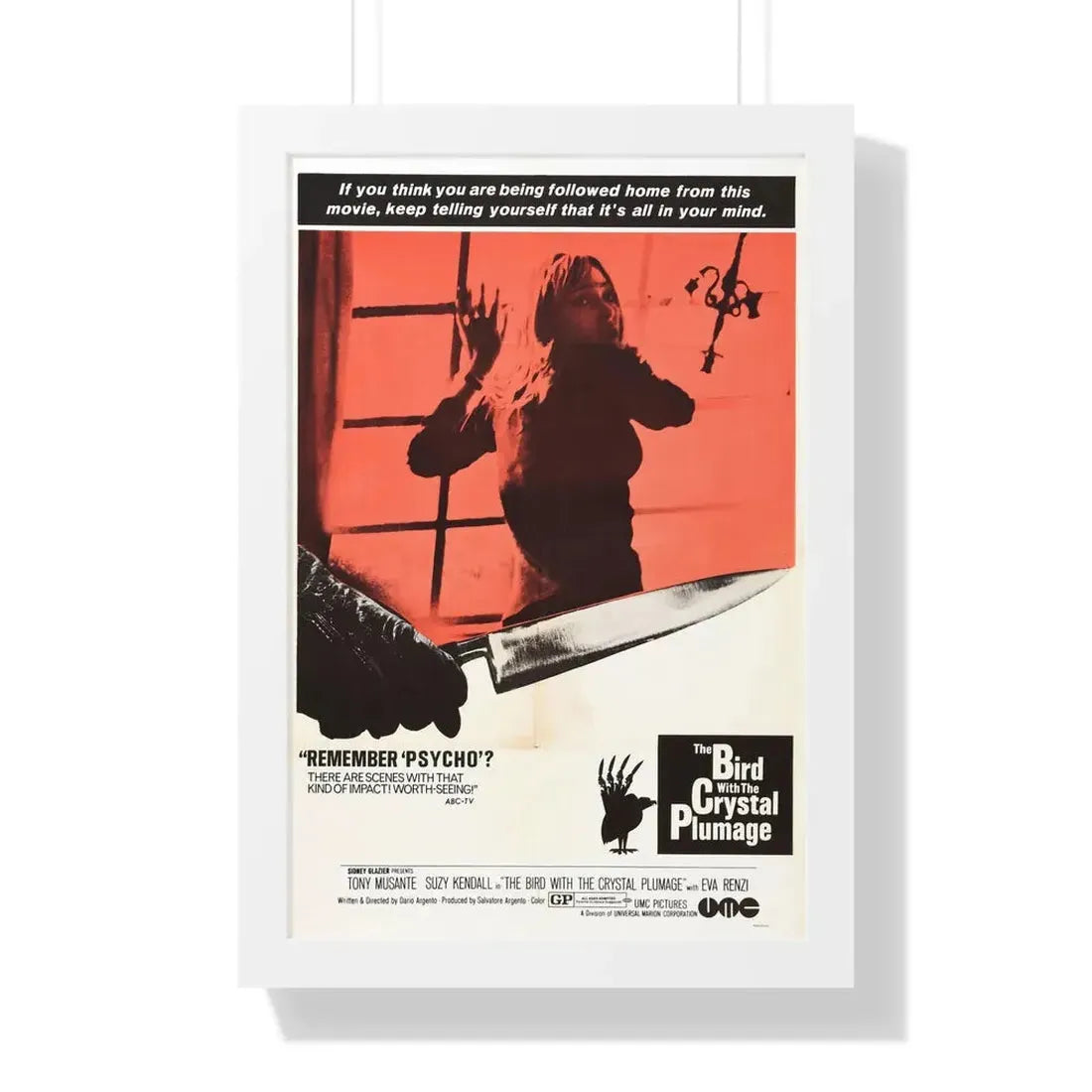 THE BIRD WITH THE CRYSTAL PLUMAGE (2) 1970 - Framed Movie Poster 16″ x 24″ White - The Sticker Space