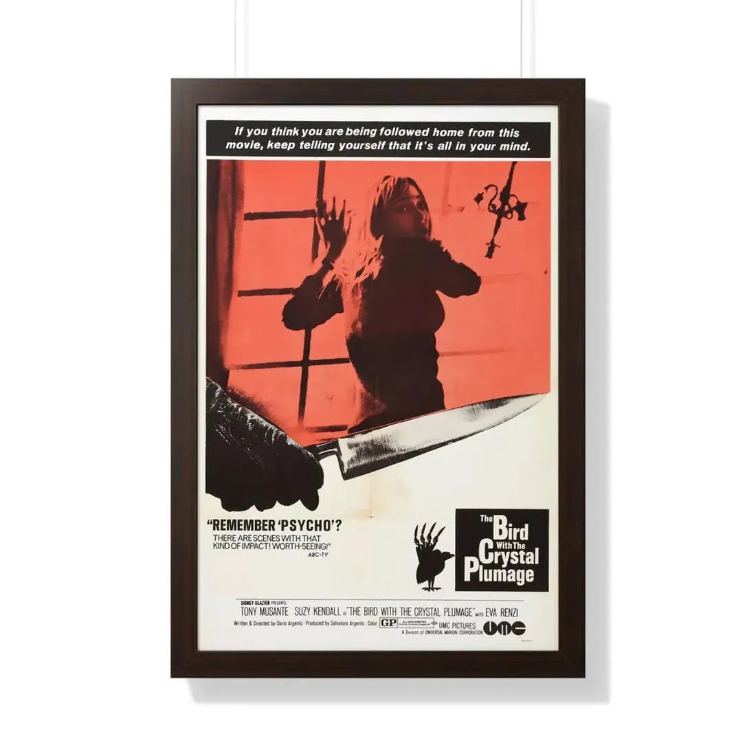 THE BIRD WITH THE CRYSTAL PLUMAGE (2) 1970 - Framed Movie Poster 20" x 30" Walnut - The Sticker Space