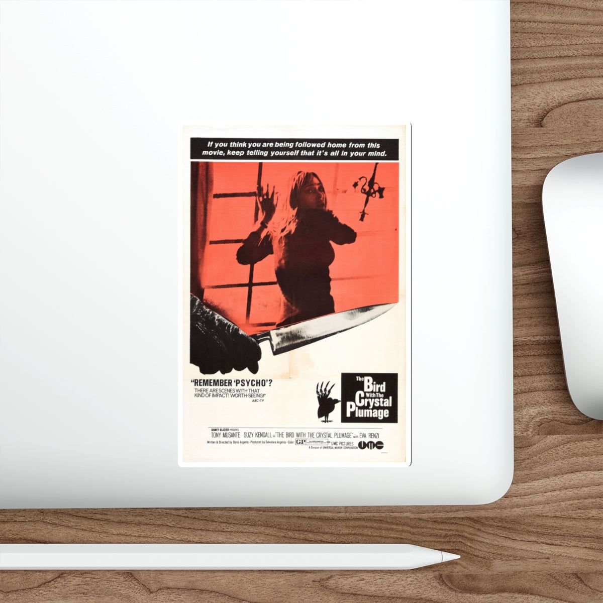 THE BIRD WITH THE CRYSTAL PLUMAGE (2) 1970 Movie Poster STICKER Vinyl Die-Cut Decal-The Sticker Space