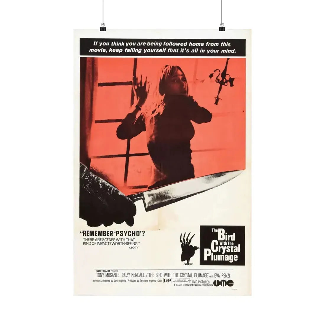 THE BIRD WITH THE CRYSTAL PLUMAGE (2) 1970 - Paper Movie Poster 20″ x 30″ Matte - The Sticker Space