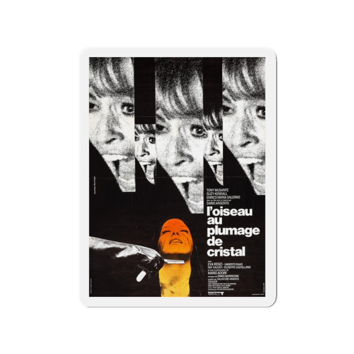 THE BIRD WITH THE CRYSTAL PLUMAGE (FRENCH) 1970 Movie Poster - Refrigerator Magnet-2" x 2"-The Sticker Space