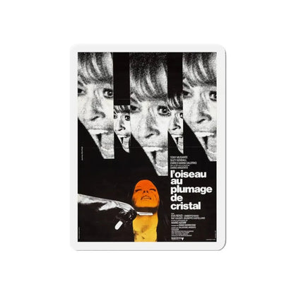 THE BIRD WITH THE CRYSTAL PLUMAGE (FRENCH) 1970 Movie Poster - Refrigerator Magnet 3 Inch Die-Cut - The Sticker Space