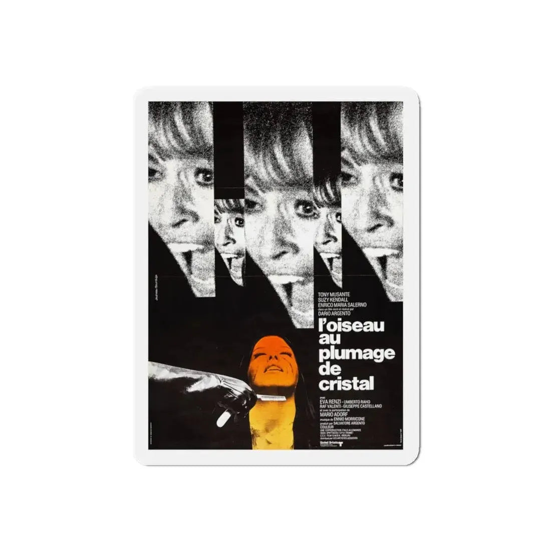 THE BIRD WITH THE CRYSTAL PLUMAGE (FRENCH) 1970 Movie Poster - Refrigerator Magnet 4 Inch Die-Cut - The Sticker Space