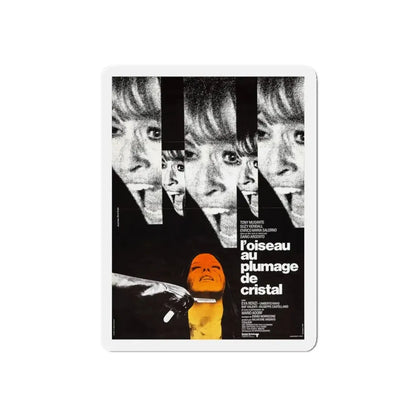 THE BIRD WITH THE CRYSTAL PLUMAGE (FRENCH) 1970 Movie Poster - Refrigerator Magnet 4 Inch Die-Cut - The Sticker Space
