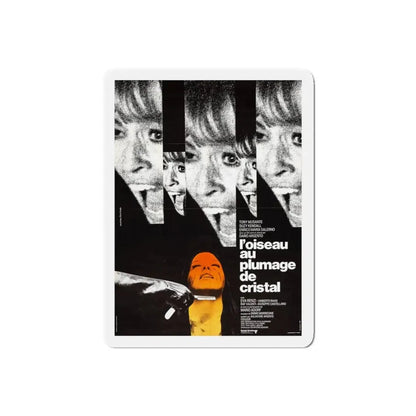 THE BIRD WITH THE CRYSTAL PLUMAGE (FRENCH) 1970 Movie Poster - Refrigerator Magnet 6 Inch Die-Cut - The Sticker Space