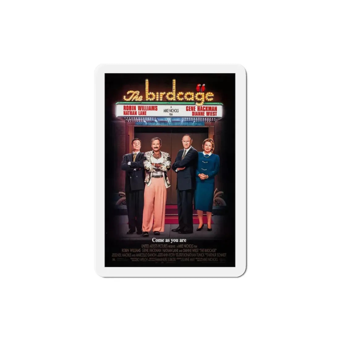The Birdcage 1996 Movie Poster Refrigerator Magnet 3 Inch - The Sticker Space