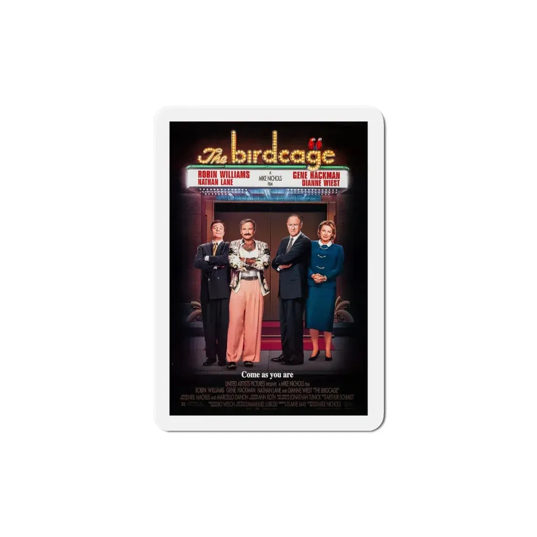 The Birdcage 1996 Movie Poster Refrigerator Magnet 5 Inch - The Sticker Space