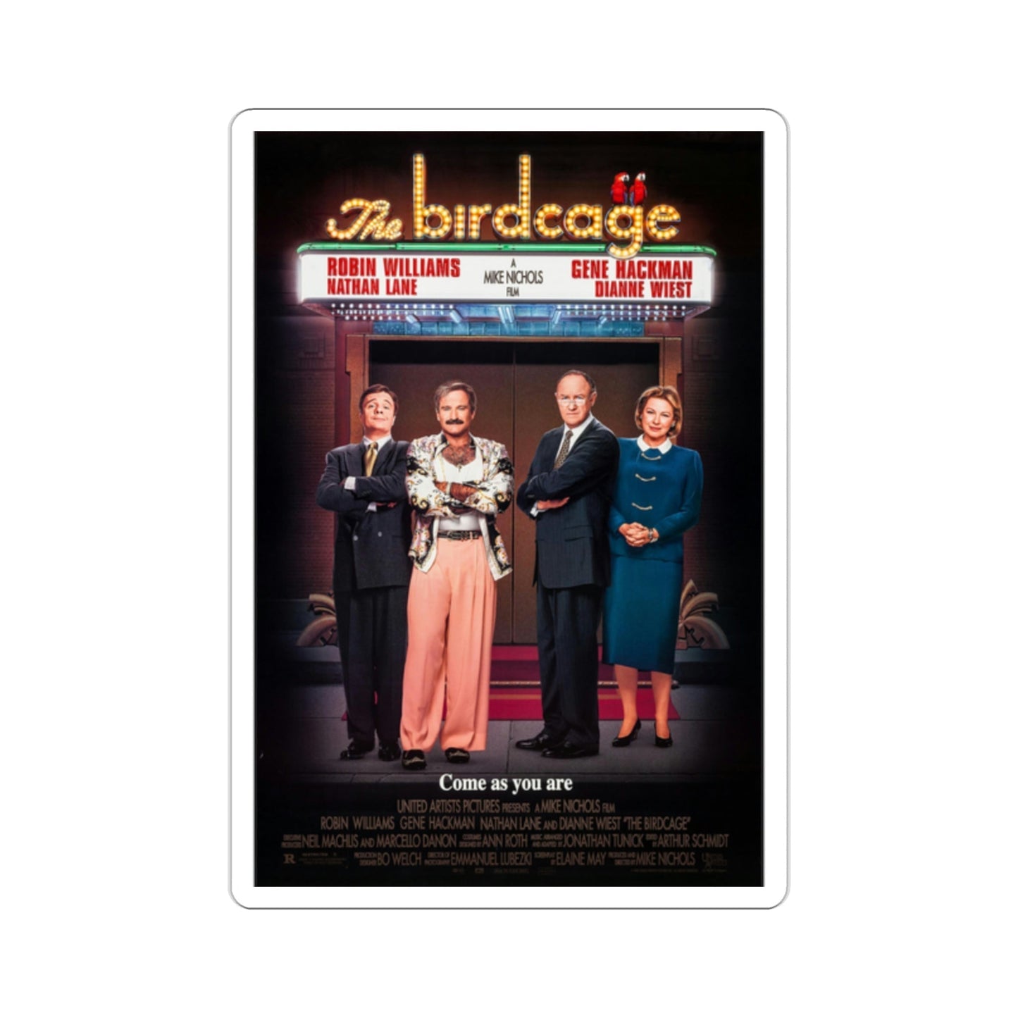 The Birdcage 1996 Movie Poster STICKER Vinyl Die-Cut Decal-2 Inch-The Sticker Space