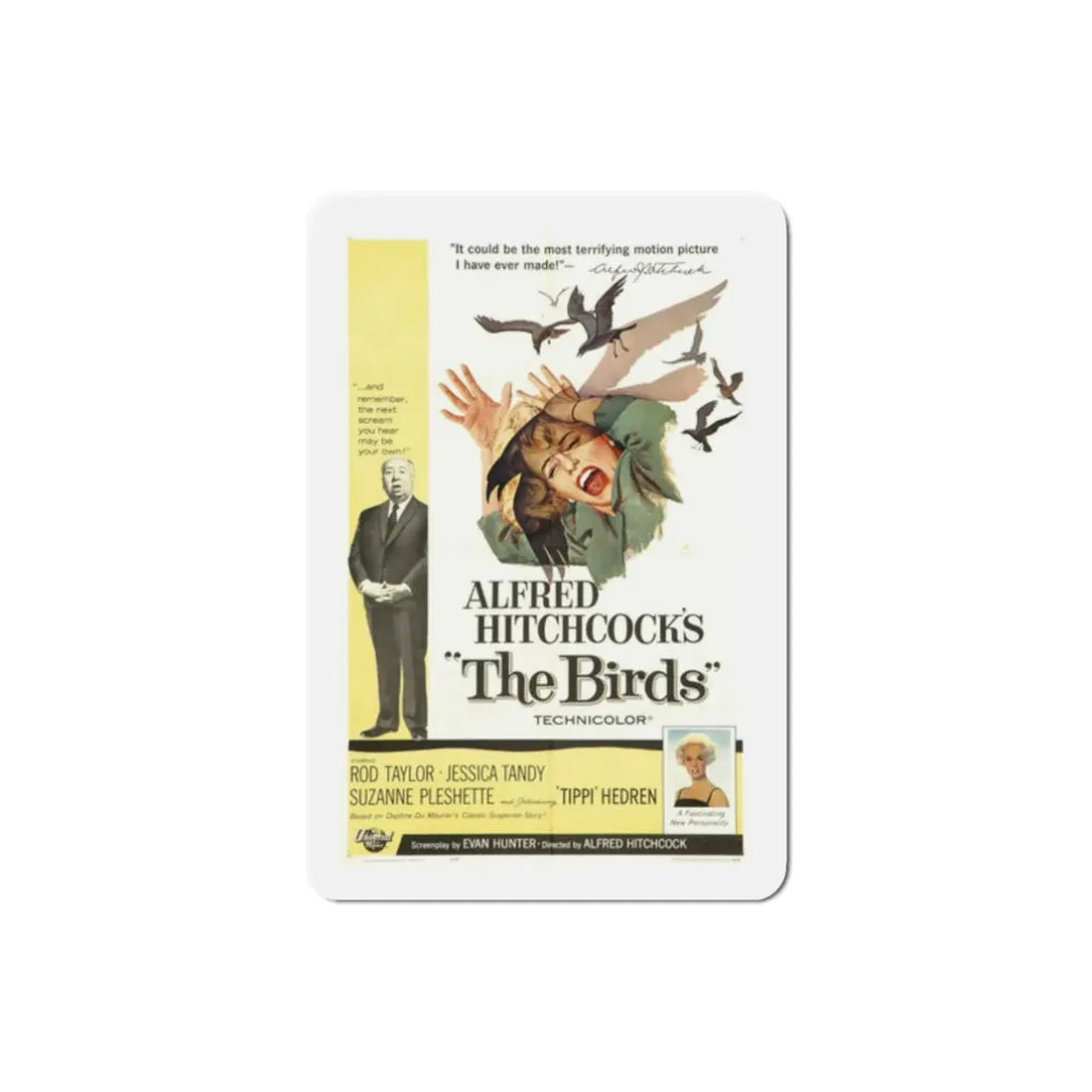 The Birds 1963 Movie Poster Refrigerator Magnet 2 Inch - The Sticker Space