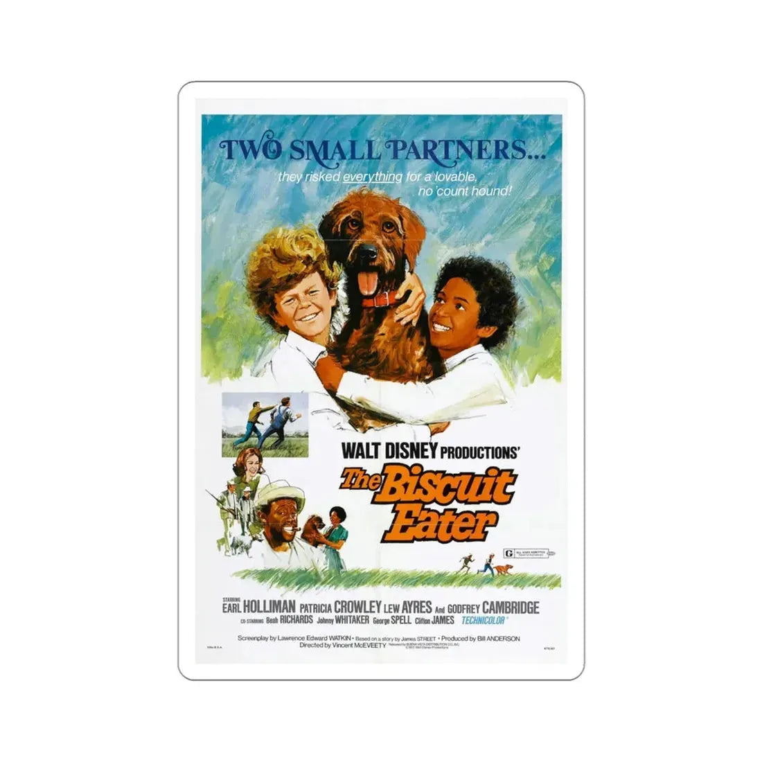 The Biscuit Eater 1972 Movie Poster STICKER Vinyl Die-Cut Decal 4 Inch - The Sticker Space