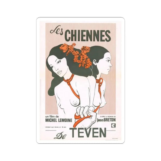 THE BITCHES (BELGIAN) 1973 Movie Poster - STICKER Vinyl Kiss-Cut Decal 2 Inch White - The Sticker Space