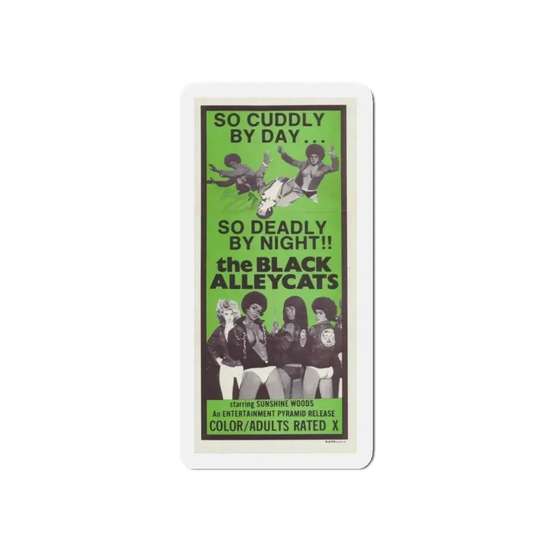 THE BLACK ALLEY CATS 1973 Movie Poster - Refrigerator Magnet 3 Inch Die-Cut - The Sticker Space