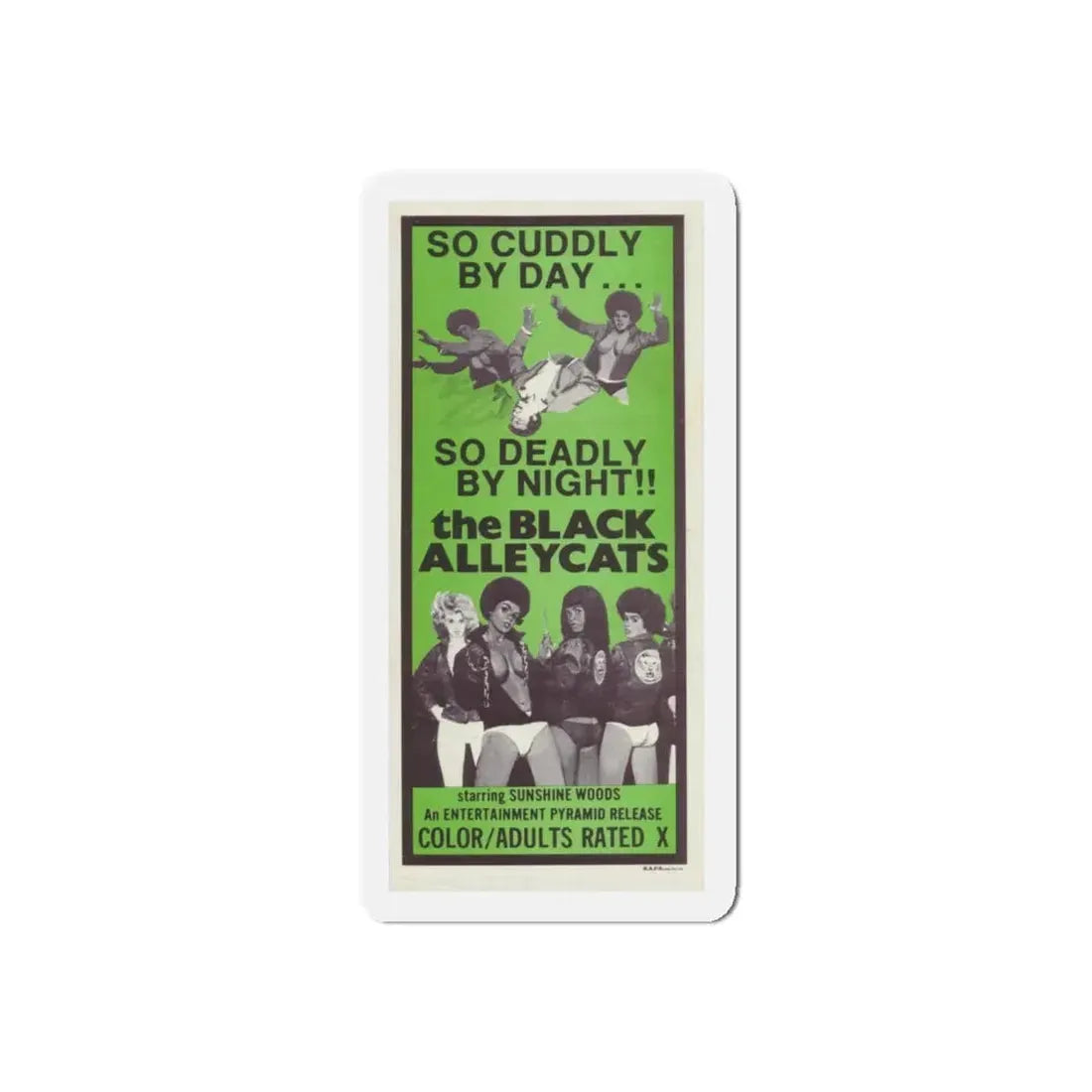 THE BLACK ALLEY CATS 1973 Movie Poster - Refrigerator Magnet 4 Inch Die-Cut - The Sticker Space