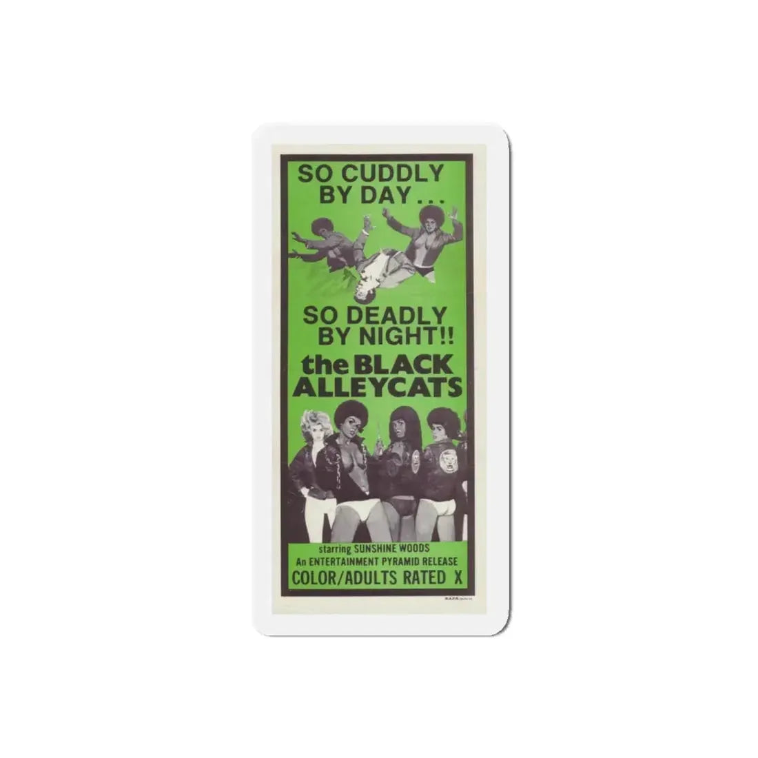 THE BLACK ALLEY CATS 1973 Movie Poster - Refrigerator Magnet 5 Inch Die-Cut - The Sticker Space