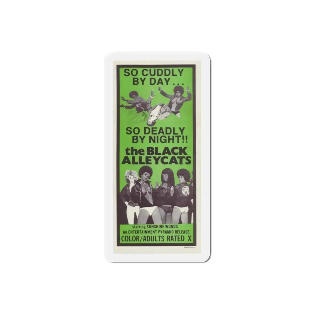 THE BLACK ALLEY CATS 1973 Movie Poster - Refrigerator Magnet 6 Inch Die-Cut - The Sticker Space