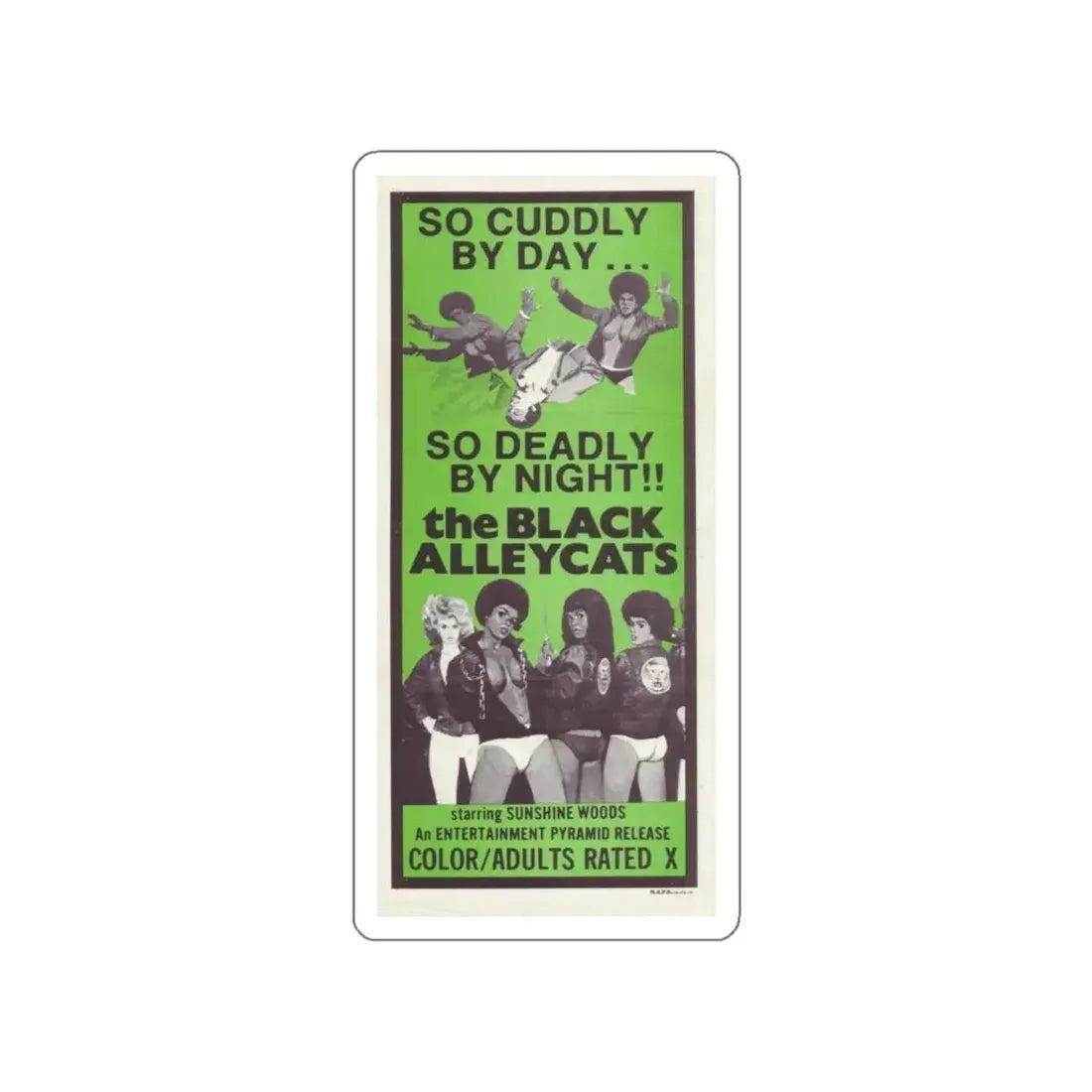 THE BLACK ALLEY CATS 1973 Movie Poster STICKER Vinyl Die-Cut Decal 4 Inch - The Sticker Space