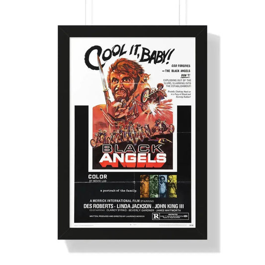 THE BLACK ANGELS 1970 - Framed Movie Poster 16″ x 24″ Black - The Sticker Space