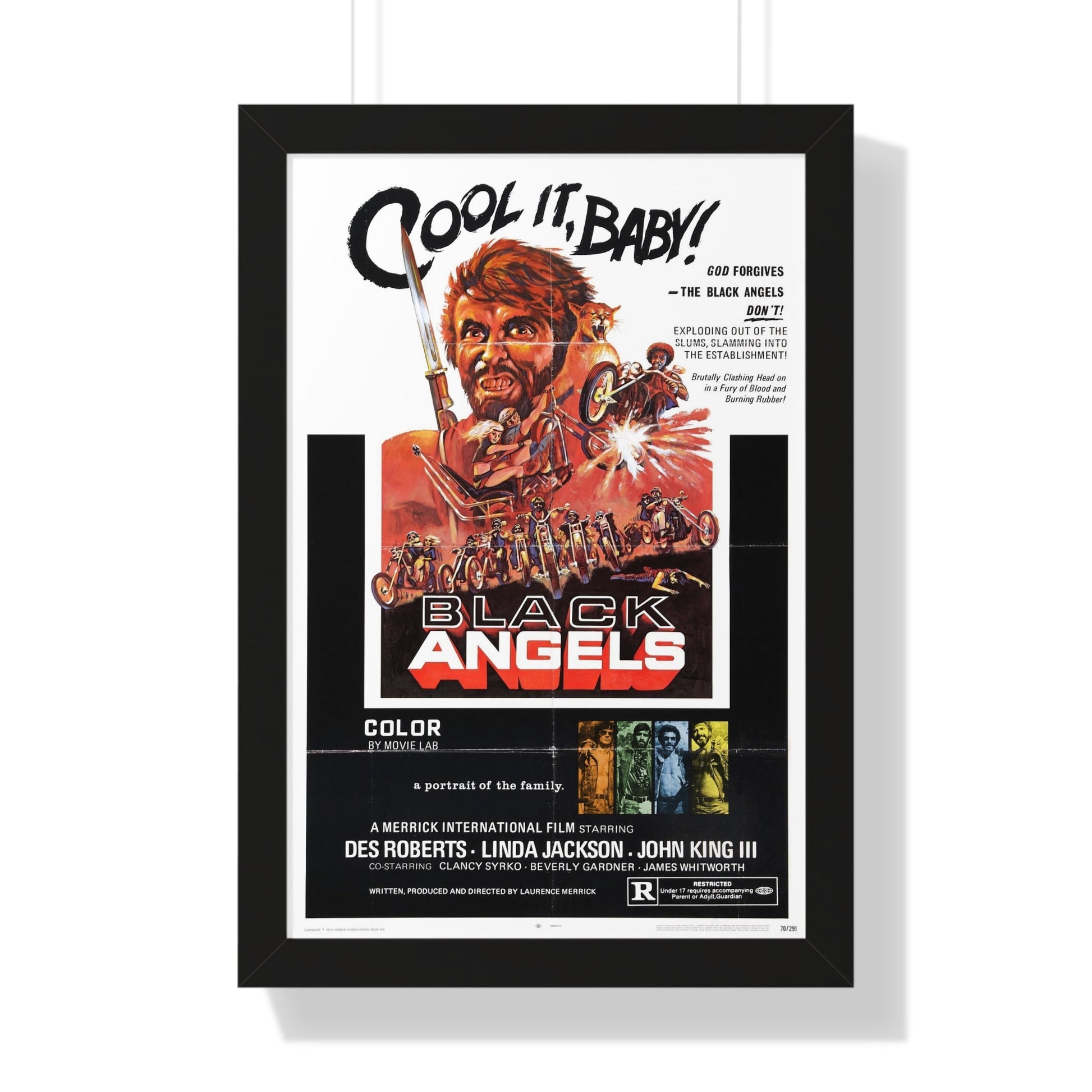 THE BLACK ANGELS 1970 - Framed Movie Poster-16″ x 24″-The Sticker Space