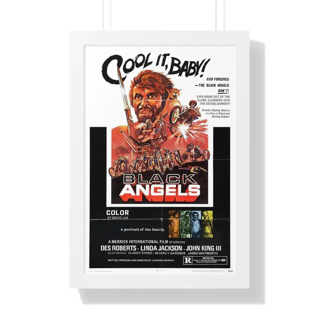 THE BLACK ANGELS 1970 - Framed Movie Poster 16″ x 24″ White - The Sticker Space