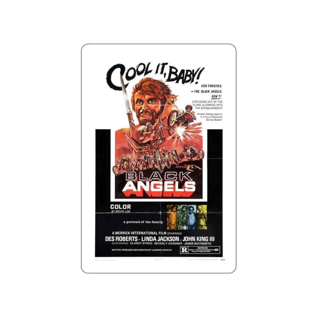 THE BLACK ANGELS 1970 Movie Poster STICKER Vinyl Die-Cut Decal 3 Inch - The Sticker Space