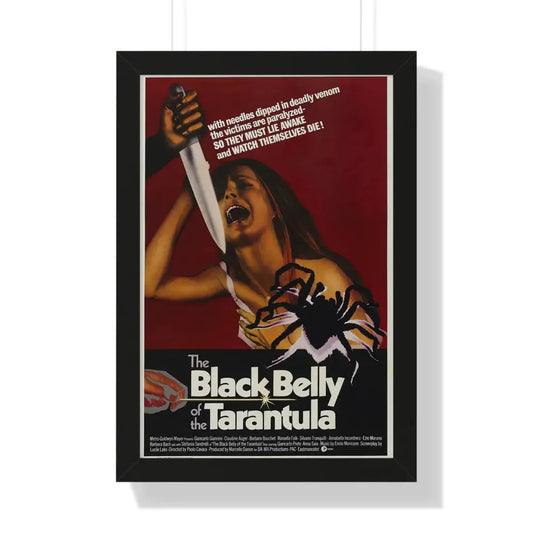 THE BLACK BELLY OF THE TARANTULA 1971 - Framed Movie Poster 16″ x 24″ Black - The Sticker Space
