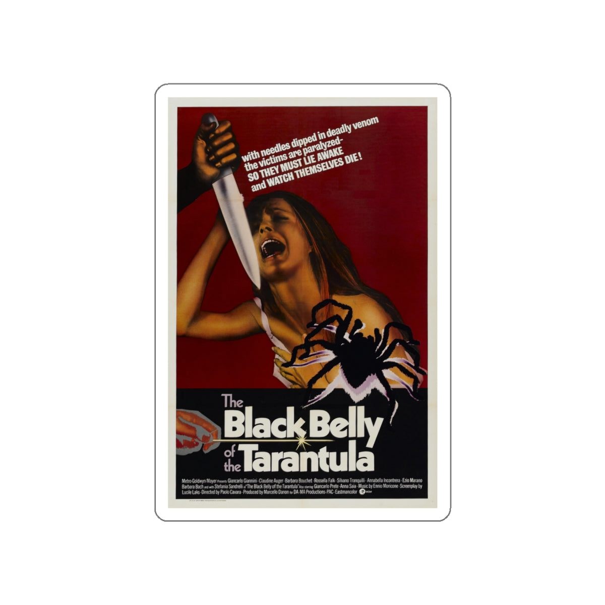 THE BLACK BELLY OF THE TARANTULA 1971 Movie Poster STICKER Vinyl Die-Cut Decal-White-The Sticker Space